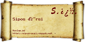 Sipos Örsi névjegykártya